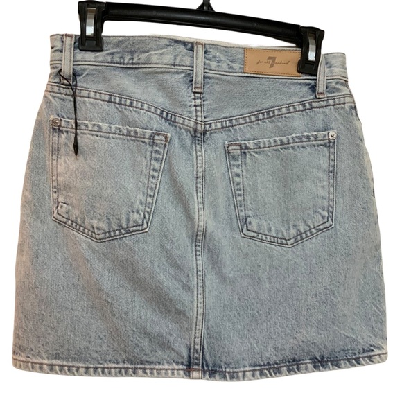 NWT 7 for all Mankind light wash Denim Mini Skirt size 25 - Picture 6 of 6
